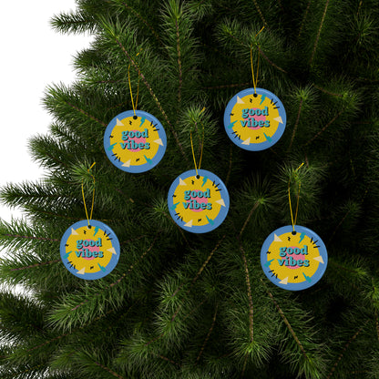 PoM's Mindfulness series ... Good Vibes ... Ceramic Ornaments (2 sided print, 2.5 mm thickness, 1pc or in bundles: 3pcs, 5pcs, 10pcs)