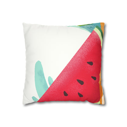 PoM's collection series "FRUITY LIFE"  (PoM Edition #FL0008A) - Faux Suede Square Pillow Case (double sided print, concealed zipper)