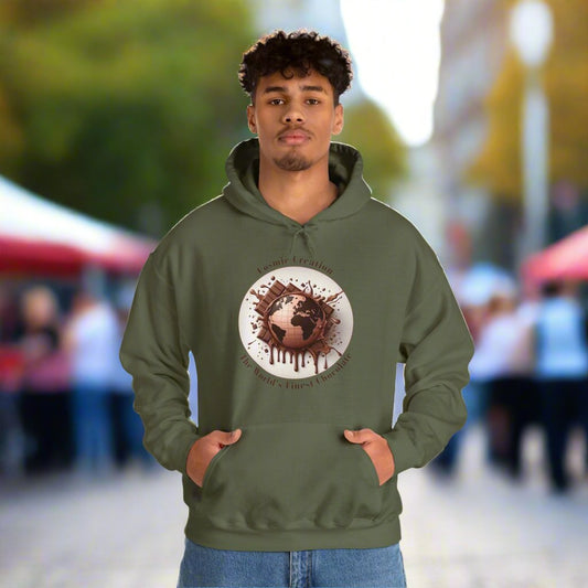 Activewear Sweater Hoodie with Print on Front and Back (Planetary choco Splash Collection)