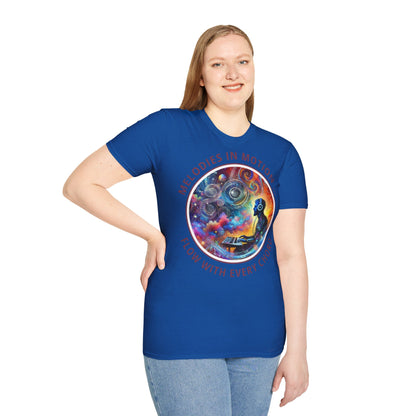 PoM's Mindfulness & Music collection ... "MELODIES IN MOTION" T-Shirt (Unisex, Softstyle, 100% Cotton, up to 5 sizes and up to 13 colours)