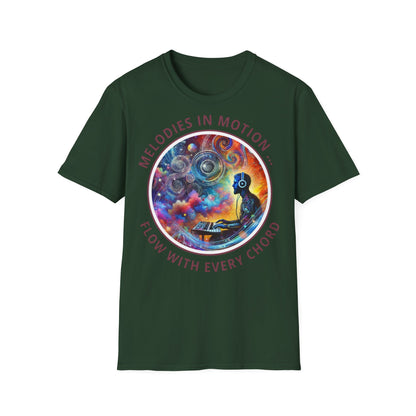 PoM's Mindfulness & Music collection ... "MELODIES IN MOTION" T-Shirt (Unisex, Softstyle, 100% Cotton, up to 5 sizes and up to 13 colours)