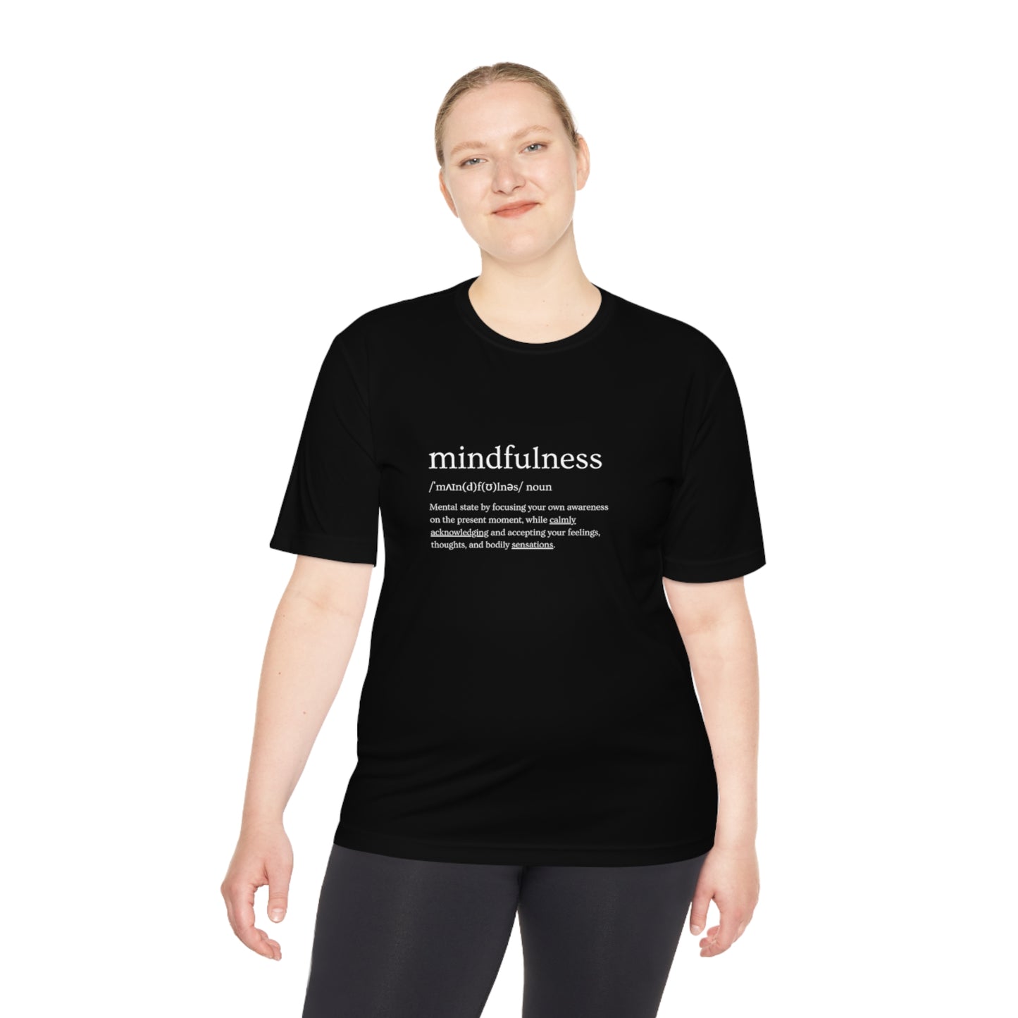 PoM's Mindfulness series .... MFN (front) & MFN concepts (back) ... Athletic Sport-Tek Moisture Wicking  (Unisex, breathable, 8 sizes, up to 12 colours)