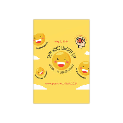 PoM's series Mindfulness & Self Motivation ... Happy World Laughter Day 2024 Poster (Satin paper, 300gsm, 6 sizes)