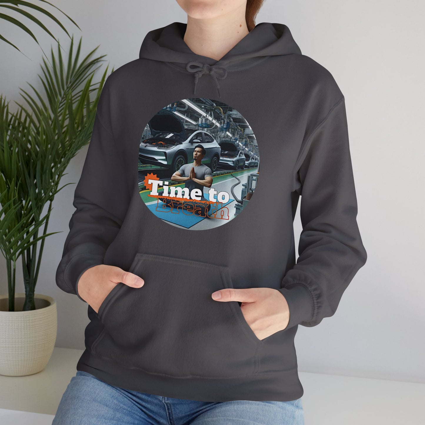 PoM's Mindfulness Collection ... TIME TO BREATH - Unisex Heavy Blend™ Hooded Sweatshirt (100% etically grown cotton, 8 sizes, up to 13 colors)