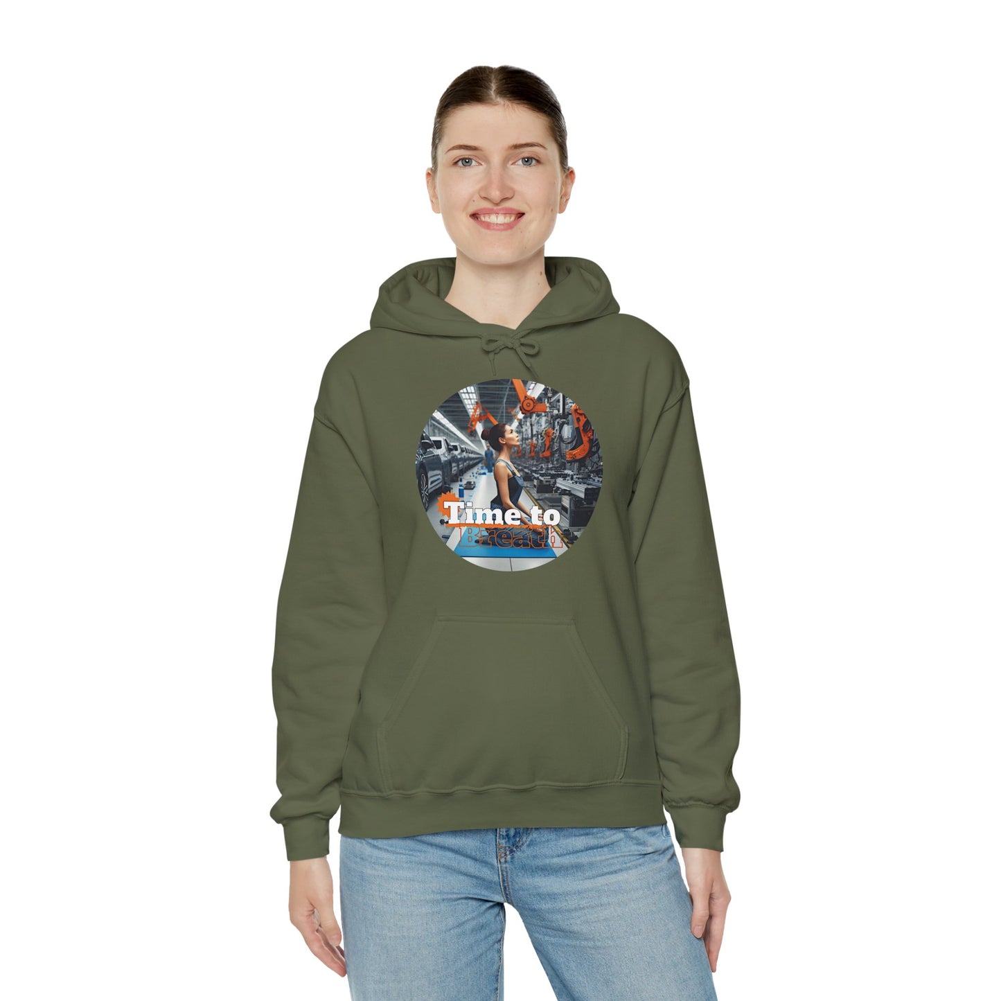 PoM's Mindfulness Collection ... TIME TO BREATH - Unisex Heavy Blend™ Hooded Sweatshirt (100% etically grown cotton, 8 sizes, up to 13 colors)