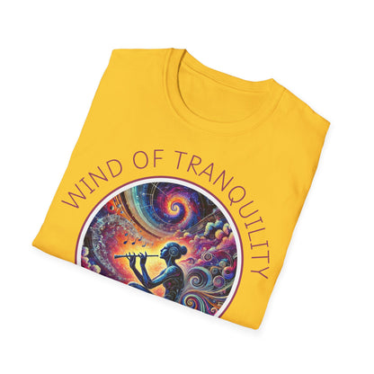 PoM's Mindfulness & Music collection ... "Wind of Tranquility" T-Shirt (Unisex, Softstyle, 100% Cotton, up to 6 sizes and 14 colours)