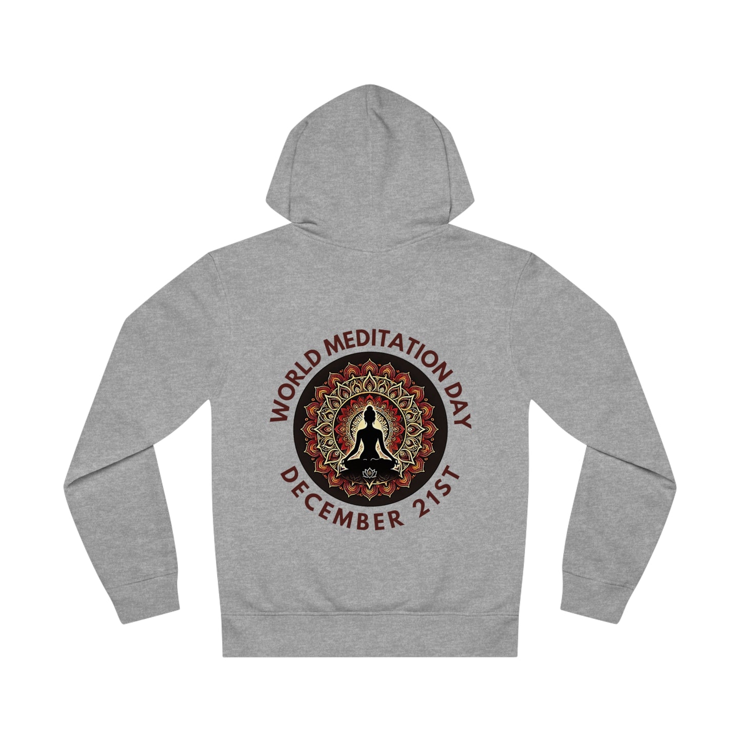 PoM's Mindfulness Collection ... special edition "World Meditation Day" (inauguration) - Unisex DRUMMER HOODIE (organic cotton and recycled polyester, up to 6 sizes and 8 colour)