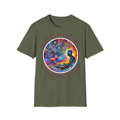 PoM's Mindfulness & Music collection ... "MELODIES IN MOTION" T-Shirt (Unisex, Softstyle, 100% Cotton, up to 5 sizes and up to 13 colours)