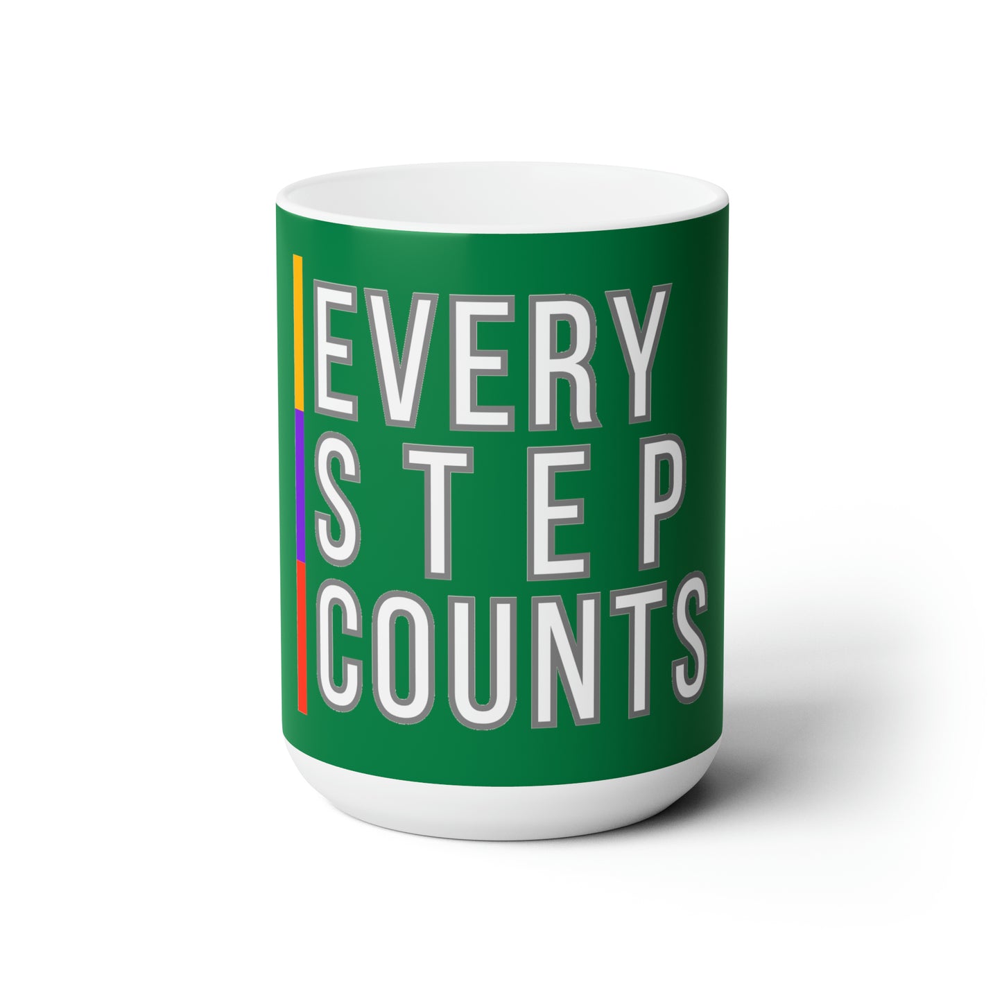 PoM's Self Motivation series ... EVERY STEP COUNTS (self affirmation) - Ceramic MUG (15oz/0.44l, microwave & dishwasher safe,  lead & BPA-free)