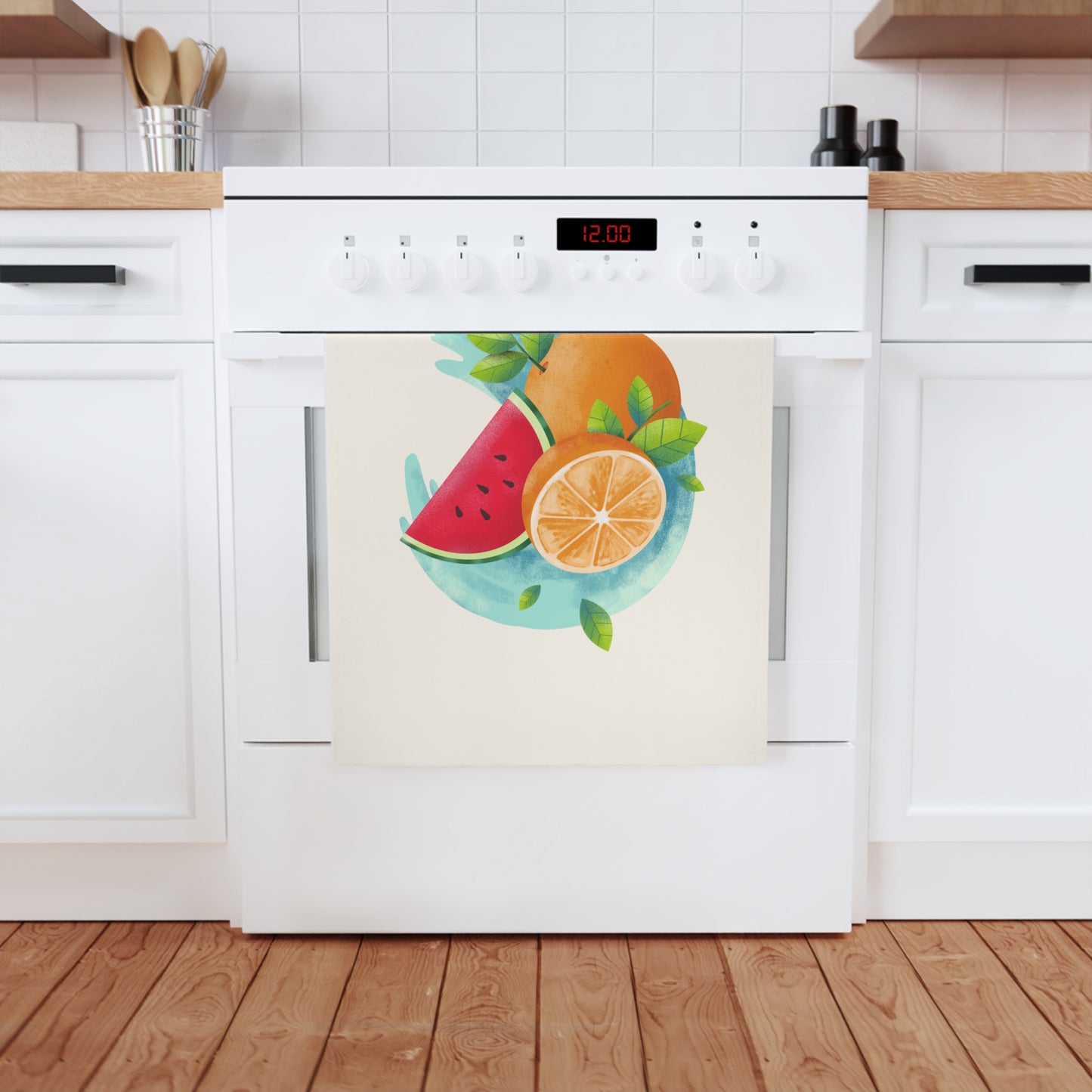 PoM's collection series "FRUITY LIFE" (PoM Edition #FL0007A) - stylish soft Tea Towel (10% organic cotton, light weight)