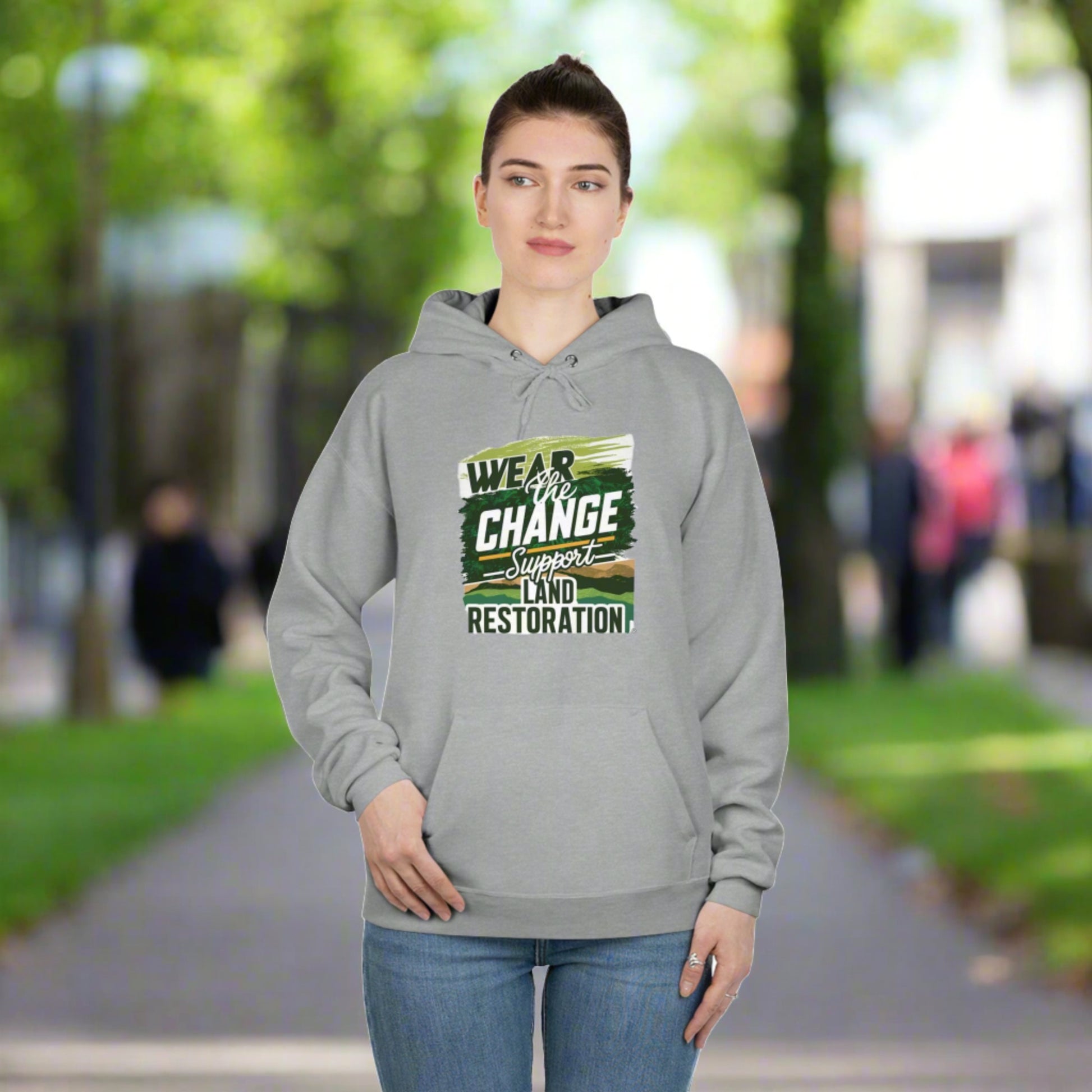 Hoodie with fleece inside - Unisex Sweatshirt (EcoSmart®, 50% cotton, with recycled plastic, 5 sizes)