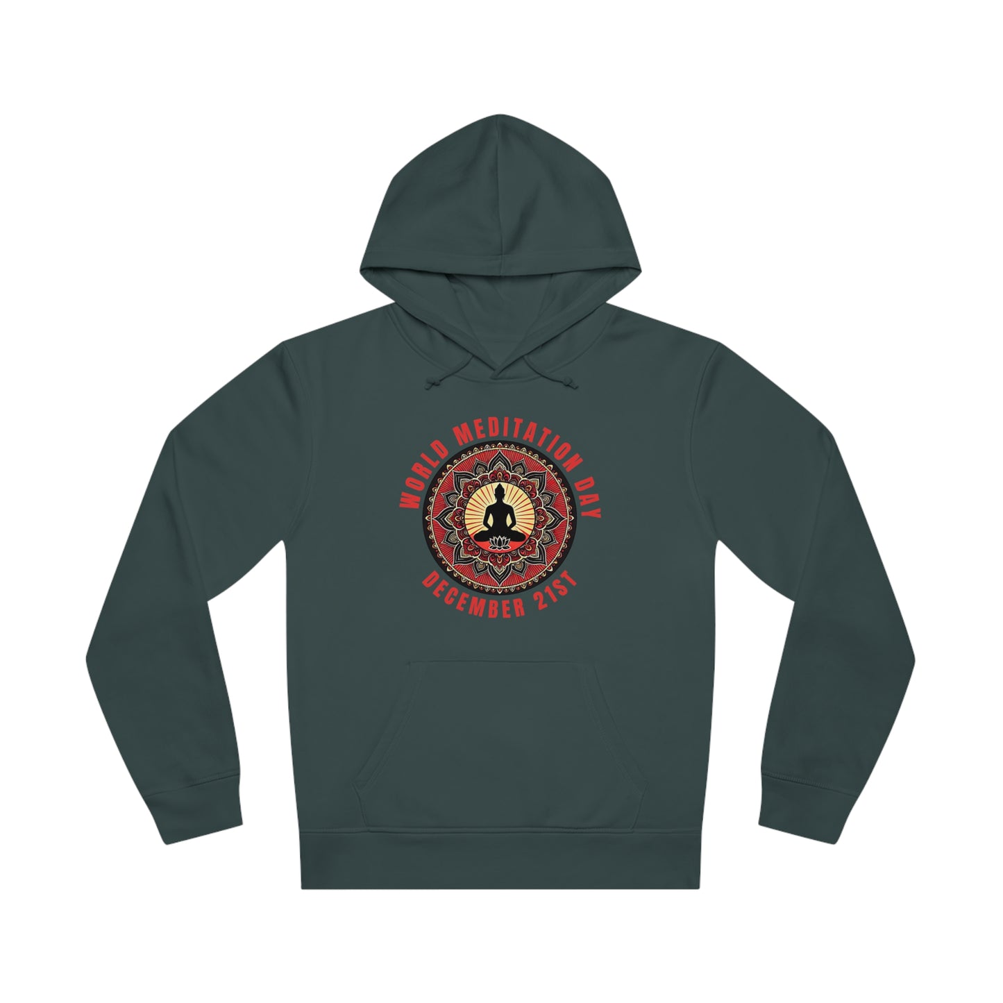 PoM's Mindfulness Collection ... special edition "World Meditation Day" (inauguration) - Unisex DRUMMER HOODIE (organic cotton and recycled polyester, up to 6 sizes and 7 colour)