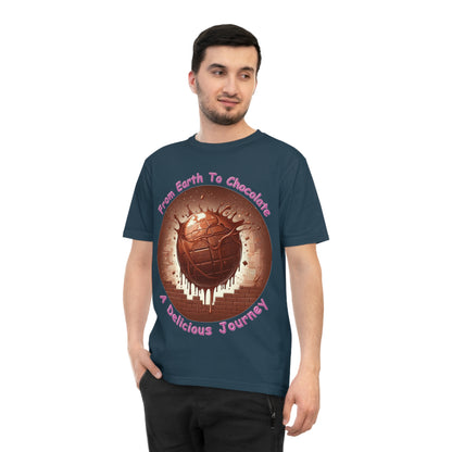 PoM's Fun & Joy for a Happy Life Collection ... FROM EARTH TO CHOCOLATE ... Unisex Classic Jersey T-shirt (100% organic cotton, PETA certified, light fabric, 7 sizes, up to 12 colours)