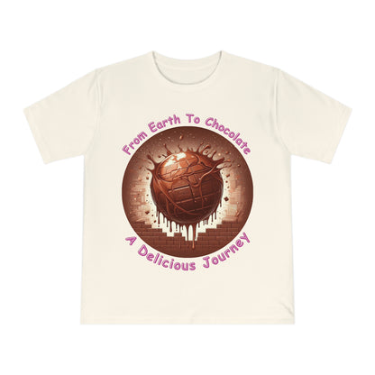 PoM's Fun & Joy for a Happy Life Collection ... FROM EARTH TO CHOCOLATE ... Unisex Classic Jersey T-shirt (100% organic cotton, PETA certified, light fabric, 7 sizes, up to 12 colours)