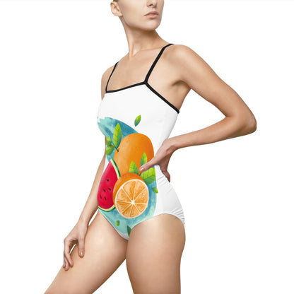 PoM's collection series FRUITY LIFE (PoM Edition #FL0009B) - Women's One-piece Swimsuit (AOP, light fabric, 7 sizes)