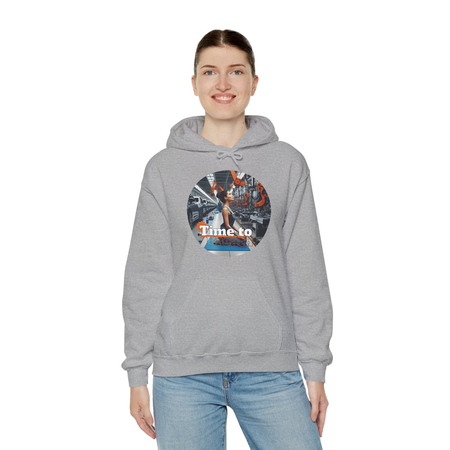 PoM's Mindfulness Collection ... TIME TO BREATH - Unisex Heavy Blend™ Hooded Sweatshirt (100% etically grown cotton, 8 sizes, up to 13 colors)