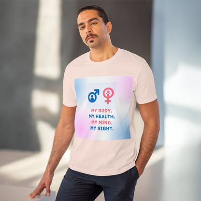 PoM's special series International World HEALTH Day 2024 ... "My Health, my right." - Cotton T-shirt (100% Organic - Unisex, 10 sizes and 12 colours)