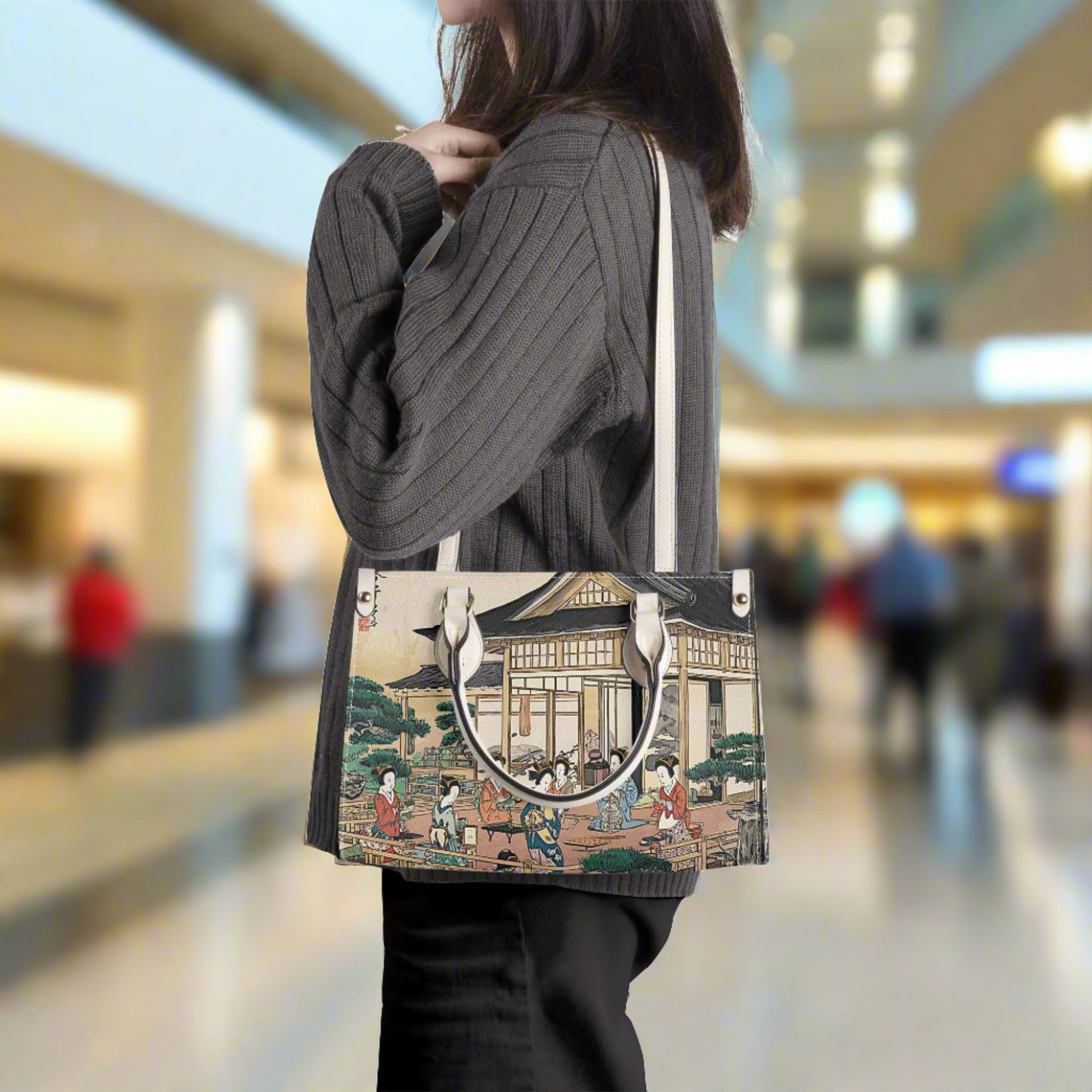 Womens Tote Bag (2 colours: black or white, 4x prints (all sides): Japanese Tea Ceremony) Media 11 of 20