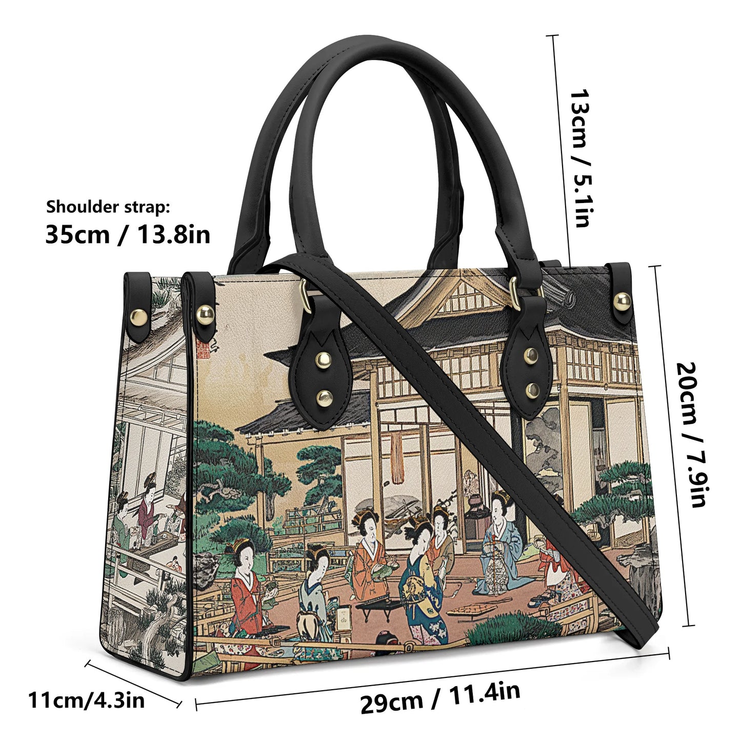 PoMs series Intern. TEA Day ... Womens Tote Bag (2 colours: black or white, 4x prints (all sides): Japanese Tea Ceremony)