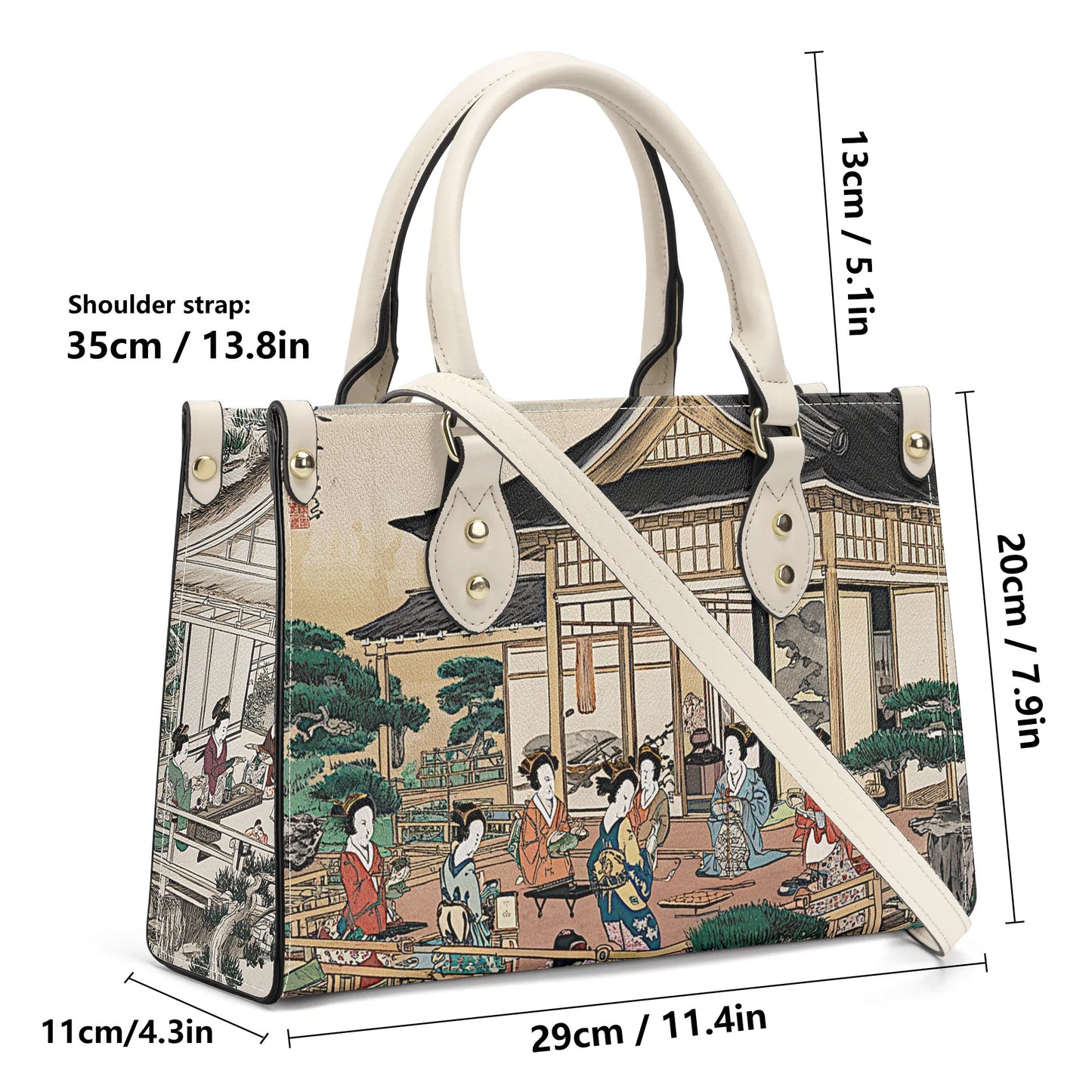 PoMs series Intern. TEA Day ... Womens Tote Bag (2 colours: black or white, 4x prints (all sides): Japanese Tea Ceremony)