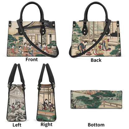 PoMs series Intern. TEA Day ... Womens Tote Bag (2 colours: black or white, 4x prints (all sides): Japanese Tea Ceremony)