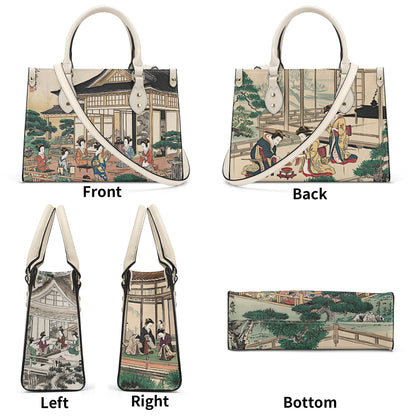 PoMs series Intern. TEA Day ... Womens Tote Bag (2 colours: black or white, 4x prints (all sides): Japanese Tea Ceremony)