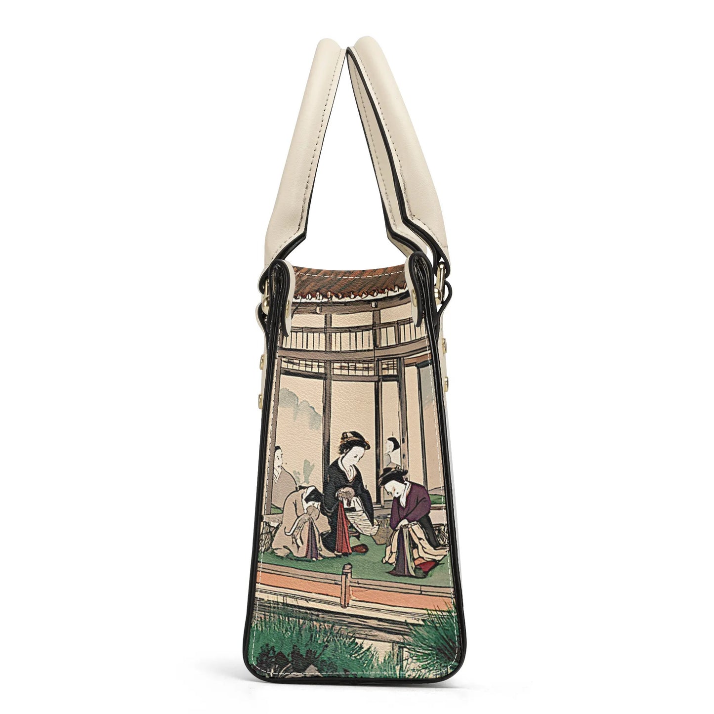 PoMs series Intern. TEA Day ... Womens Tote Bag (2 colours: black or white, 4x prints (all sides): Japanese Tea Ceremony)