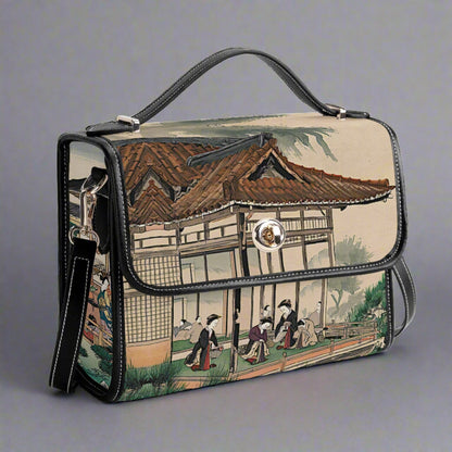 PoMs series Intern. TEA Day ... Women's Satchel Bag (3x prints on front/back + 2x sides: Japanese Tea Ceremony)