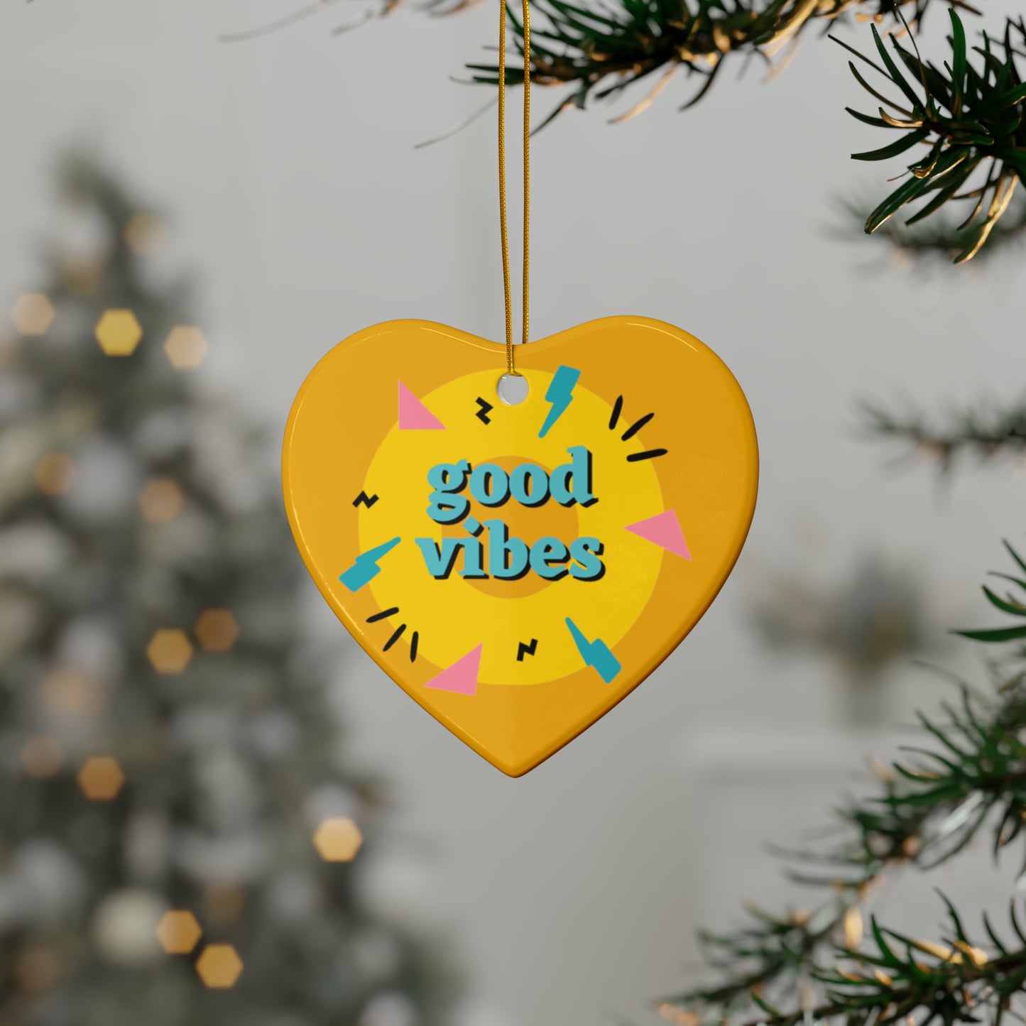 PoM's Mindfulness series ... Good Vibes ... Ceramic Ornaments (2 sided print, 2.5 mm thickness, 1pc or in bundles: 3pcs, 5pcs, 10pcs)