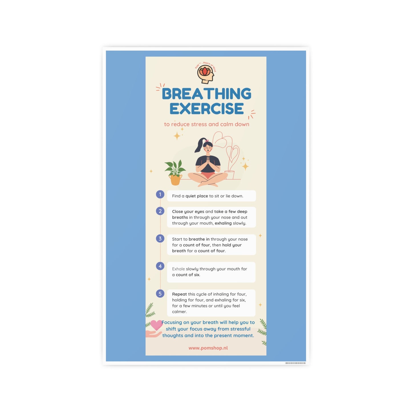 PoM's series MINDFULNESS ... Breathing Exercise (for stress relesae) - Photo Art Paper Posters (different sizes from 6''x8'' to 12''x16'')