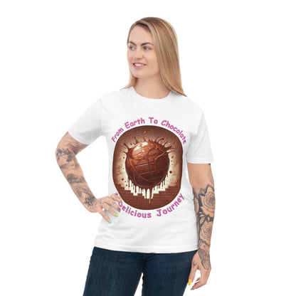 PoM's Fun & Joy for a Happy Life Collection ... FROM EARTH TO CHOCOLATE ... Unisex Classic Jersey T-shirt (100% organic cotton, PETA certified, light fabric, 7 sizes, up to 12 colours)