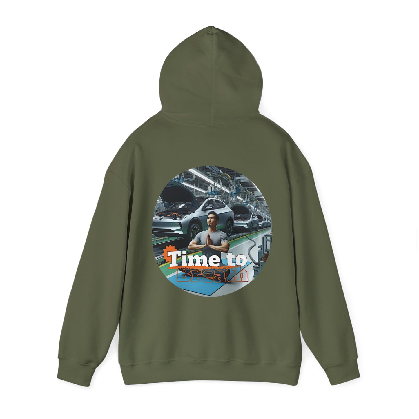 PoM's Mindfulness Collection ... TIME TO BREATH - Unisex Heavy Blend™ Hooded Sweatshirt (100% etically grown cotton, 8 sizes, up to 13 colors)