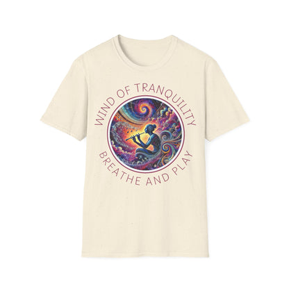 PoM's Mindfulness & Music collection ... "Wind of Tranquility" T-Shirt (Unisex, Softstyle, 100% Cotton, up to 6 sizes and 14 colours)