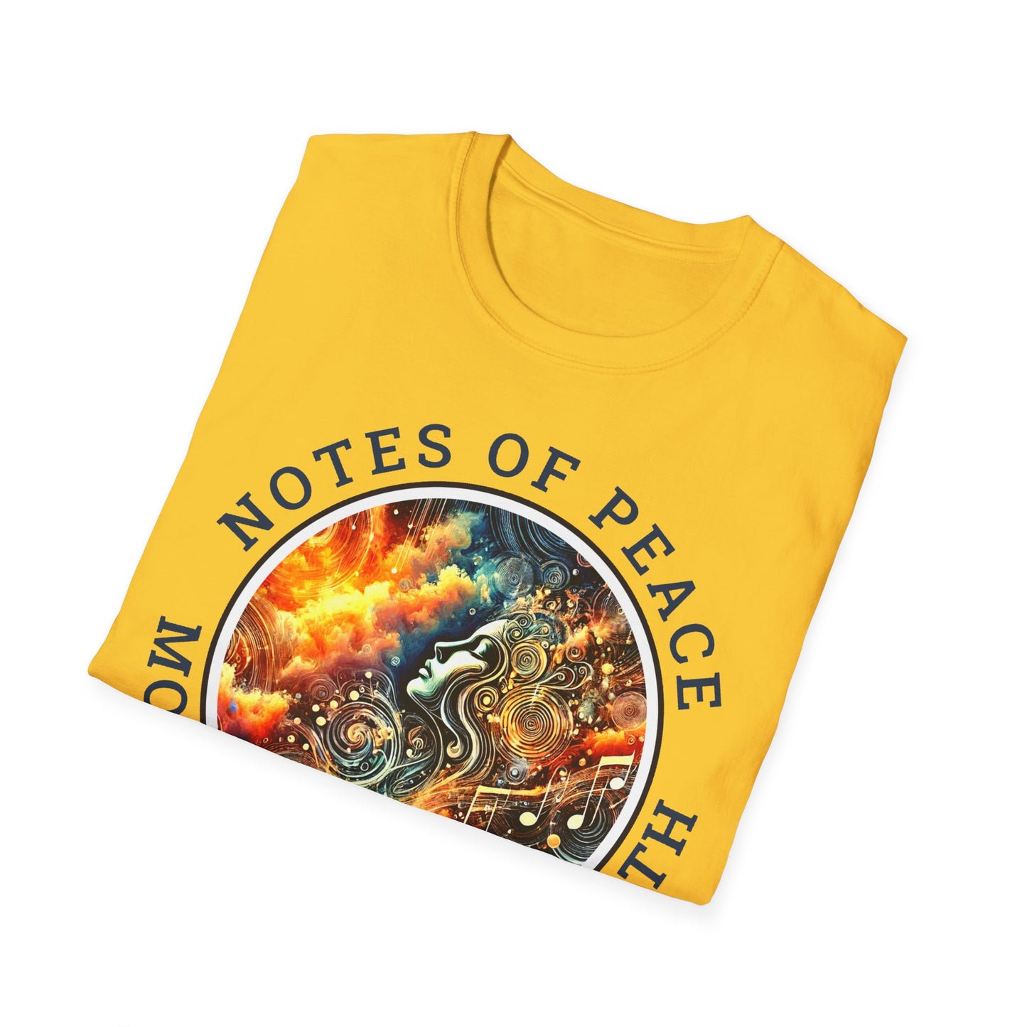 PoM's Music for Mindfulness Collection ... "NOTES OF PEACE ..." T-Shirt (Unisex, Softstyle, 100% Cotton, up to 5 sizes and 7 colours)