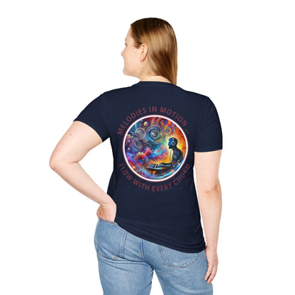 PoM's Mindfulness & Music collection ... "MELODIES IN MOTION" T-Shirt (Unisex, Softstyle, 100% Cotton, up to 5 sizes and up to 13 colours)