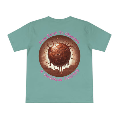 PoM's Fun & Joy for a Happy Life Collection ... FROM EARTH TO CHOCOLATE ... Unisex Classic Jersey T-shirt (100% organic cotton, PETA certified, light fabric, 7 sizes, up to 12 colours)