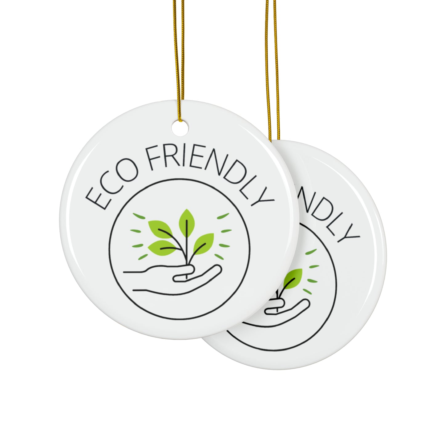 PoM's International EARTH Day series ... "Eco Friendly" ... Ceramic Ornaments (2 sided print, 2.5 mm thickness, 1pc or in bundles: 3pcs, 5pcs, 10pcs)