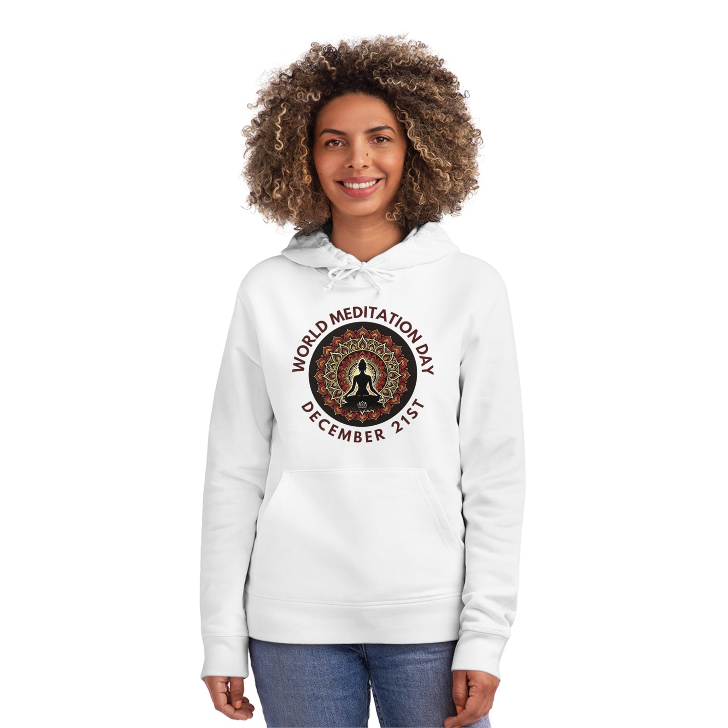 PoM's Mindfulness Collection ... special edition "World Meditation Day" (inauguration) - Unisex DRUMMER HOODIE (organic cotton and recycled polyester, up to 6 sizes and 8 colour)