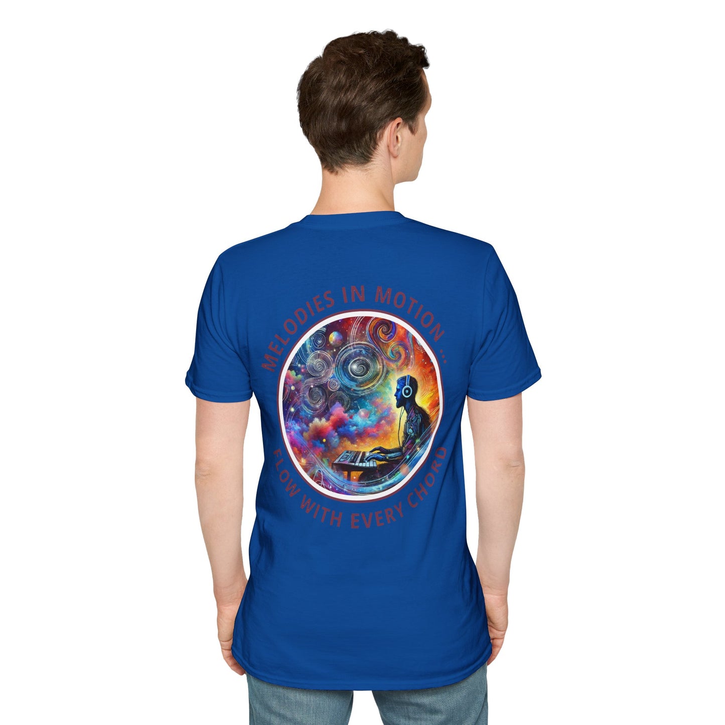 PoM's Mindfulness & Music collection ... "MELODIES IN MOTION" T-Shirt (Unisex, Softstyle, 100% Cotton, up to 5 sizes and up to 13 colours)