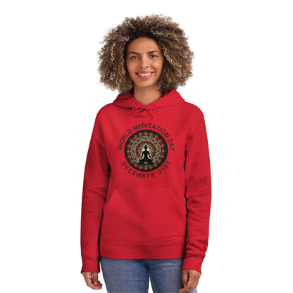 PoM's Mindfulness Collection ... special edition "World Meditation Day" (inauguration) - Unisex DRUMMER HOODIE (organic cotton and recycled polyester, up to 6 sizes and 8 colour)