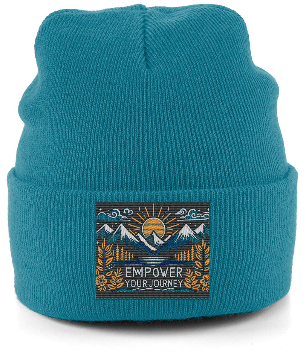 PoM's collection "Self Empowerment" ... Cuffed Beanie (unlimited colors embroidery: "Empower your Journey", 9 beanie colours)