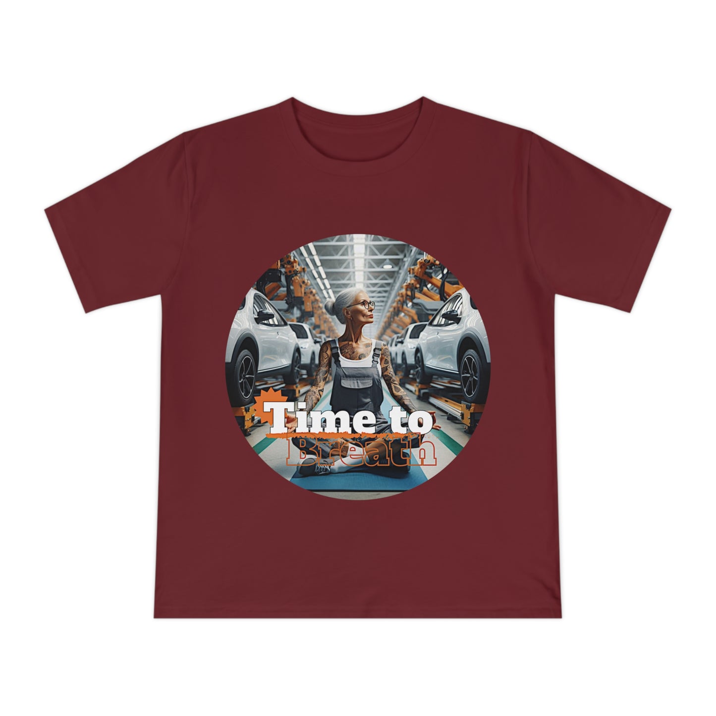 PoM's Mindfulness Collection ... TIME TO BREATH - Unisex Classic Jersey T-shirt (100% organic cotton, PETA certified, light fabric, 7 sizes, up to 12 colours)