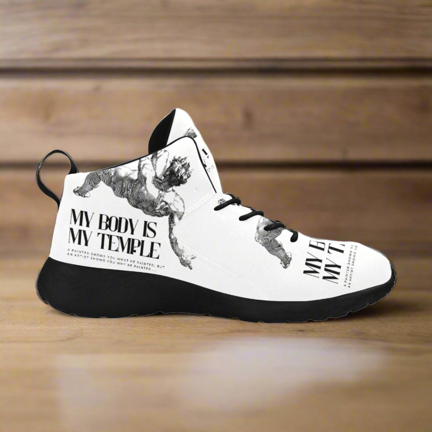 Men's Basketball Shoes (Model No. 57502, print: My Body is my Temple)