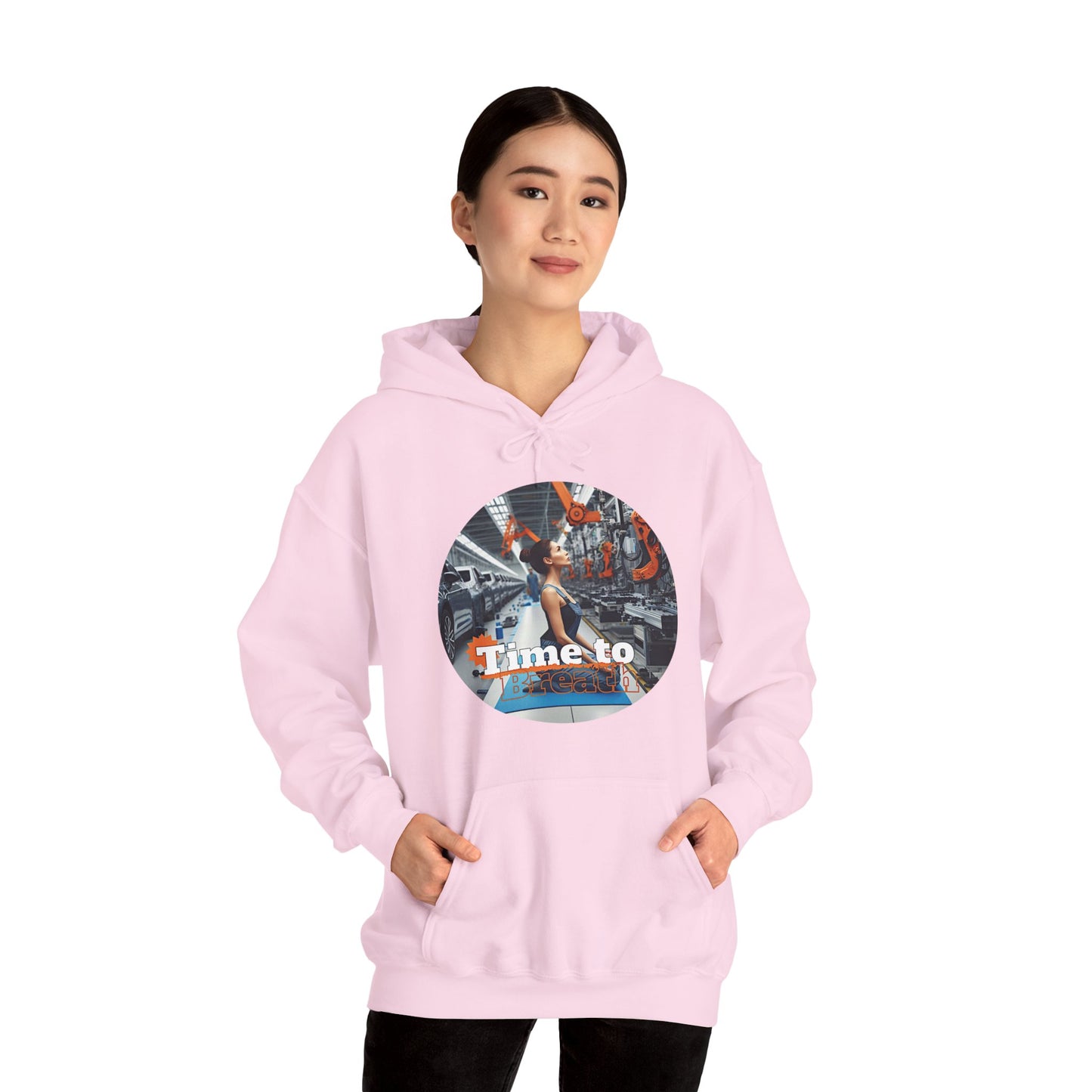 PoM's Mindfulness Collection ... TIME TO BREATH - Unisex Heavy Blend™ Hooded Sweatshirt (100% etically grown cotton, 8 sizes, up to 13 colors)