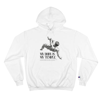 PoM's series of Mindfulness & Self Motivation ... "My Body is my Temple"  ... Sweatshirt (eco hooded, two-ply fleece, spacious pocket, 6 colours and sizes))