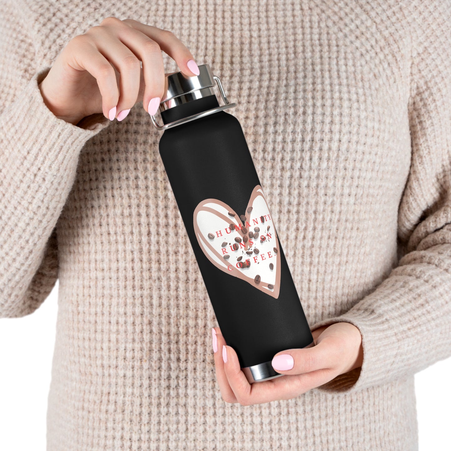 PoM's (hand brewed) Coffee series ... Copper Vacuum Insulated Bottle (22oz / 0.65 l, BPA free, scratch resistant)