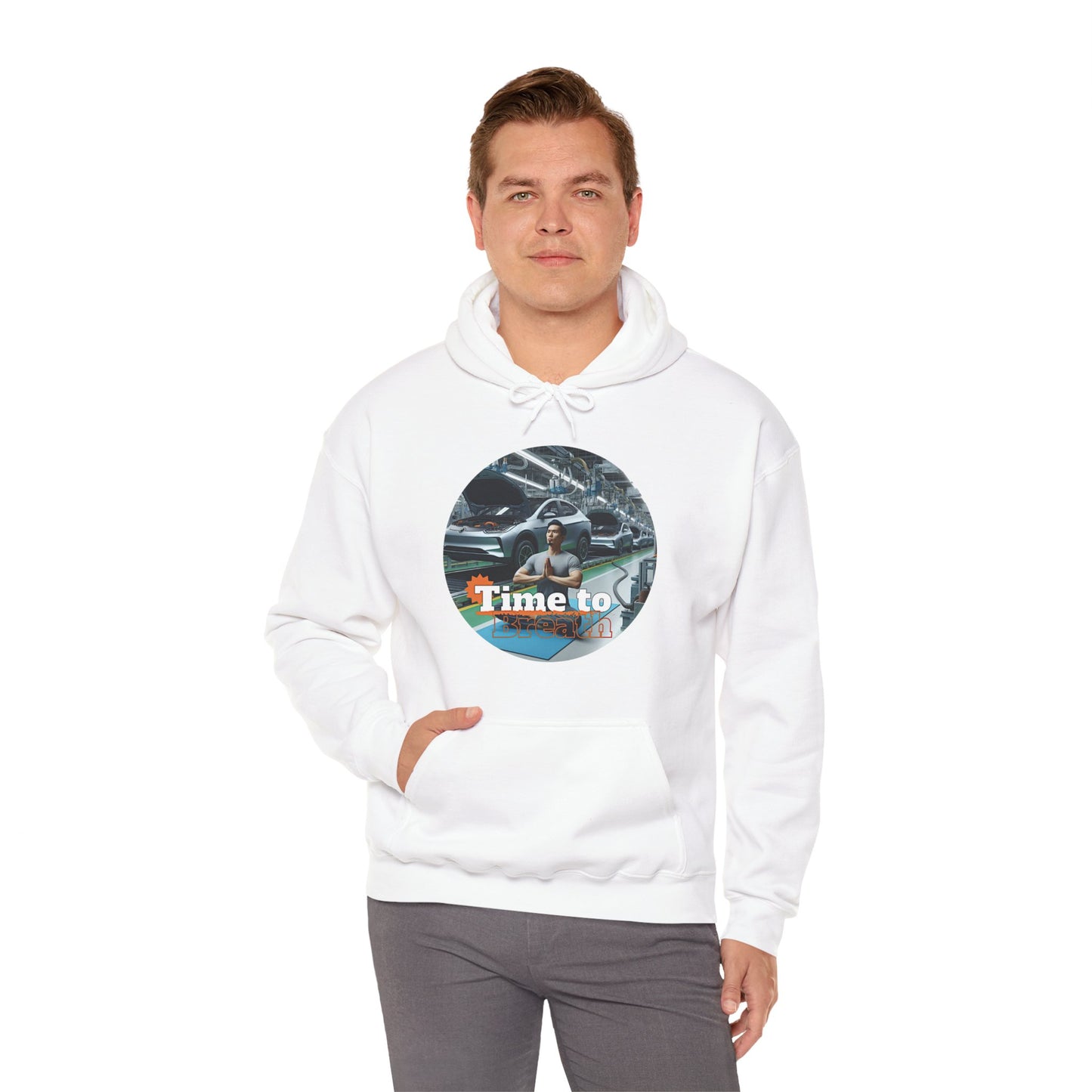 PoM's Mindfulness Collection ... TIME TO BREATH - Unisex Heavy Blend™ Hooded Sweatshirt (100% etically grown cotton, 8 sizes, up to 13 colors)