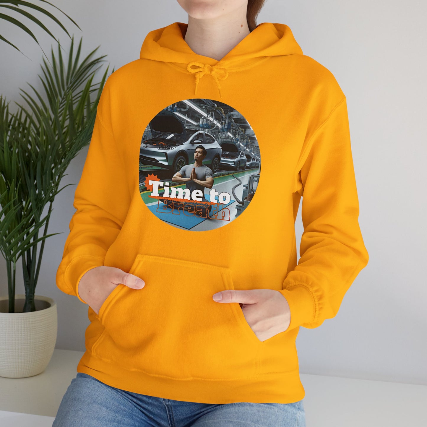 PoM's Mindfulness Collection ... TIME TO BREATH - Unisex Heavy Blend™ Hooded Sweatshirt (100% etically grown cotton, 8 sizes, up to 13 colors)