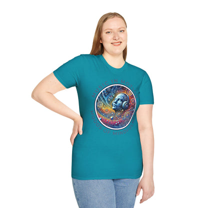 PoM's Music for Mindfulness Collection ... "MUSIC IN MOTION ..." T-Shirt (Unisex, Softstyle, 100% Cotton, up to 5 sizes and 11 colours)