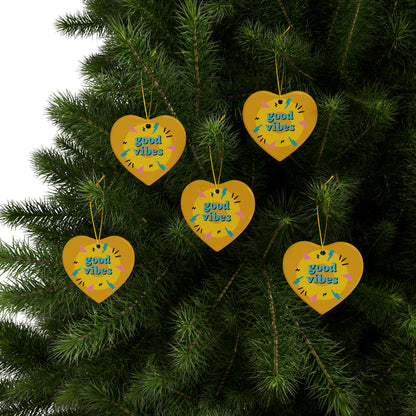 PoM's Mindfulness series ... Good Vibes ... Ceramic Ornaments (2 sided print, 2.5 mm thickness, 1pc or in bundles: 3pcs, 5pcs, 10pcs)